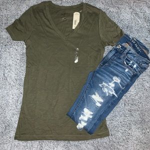 Green V Neck